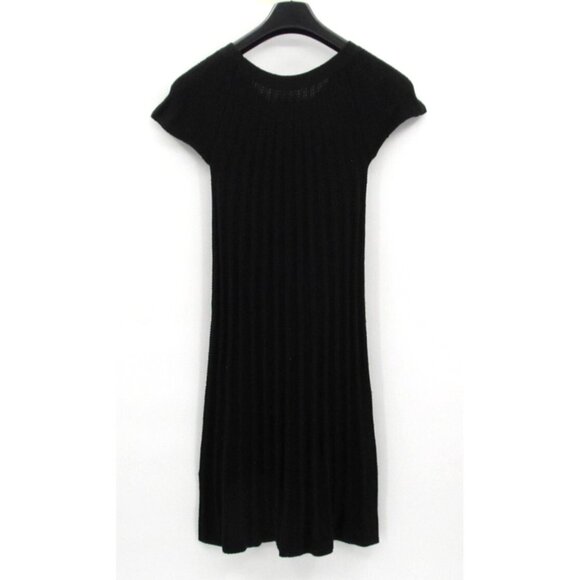 Calvin Klein Ribbed Knit Dress Womens Small Black Cap Sleeve Minimalist 90s Y2K - Picture 2 of 11